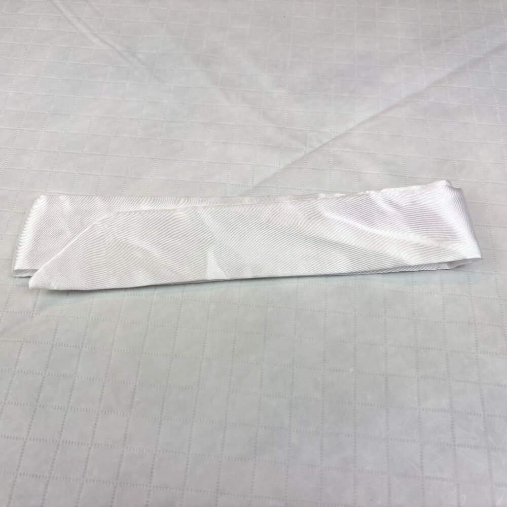 Minimalist elegant simple white satin skinny scarf twilly. New no tags